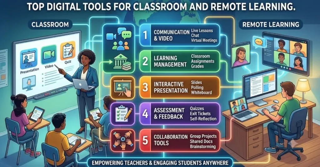 TOP DIGITAL TOOLS FOR CLASSROOM AND REMOTE LEARNING top digital tools for classroom and remote lerning